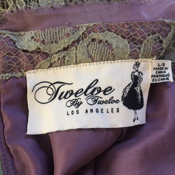 F21 COLLECTION NY SAGE LACE MINI SKIRT L M - Picture 5 of 16